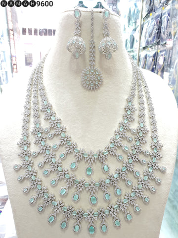 Beautiful American Diamond Jewellery Antique Set with Earrings