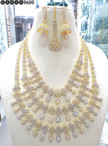 Beautiful American Diamond Jewellery Antique Set with Earrings