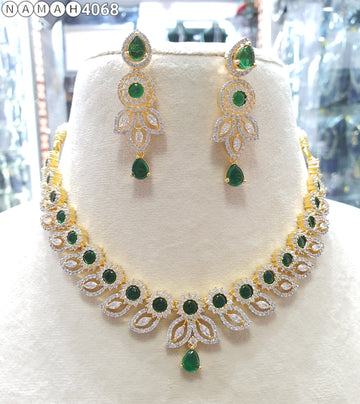 Beautiful American Diamond Jewellery Antique Set with Earrings