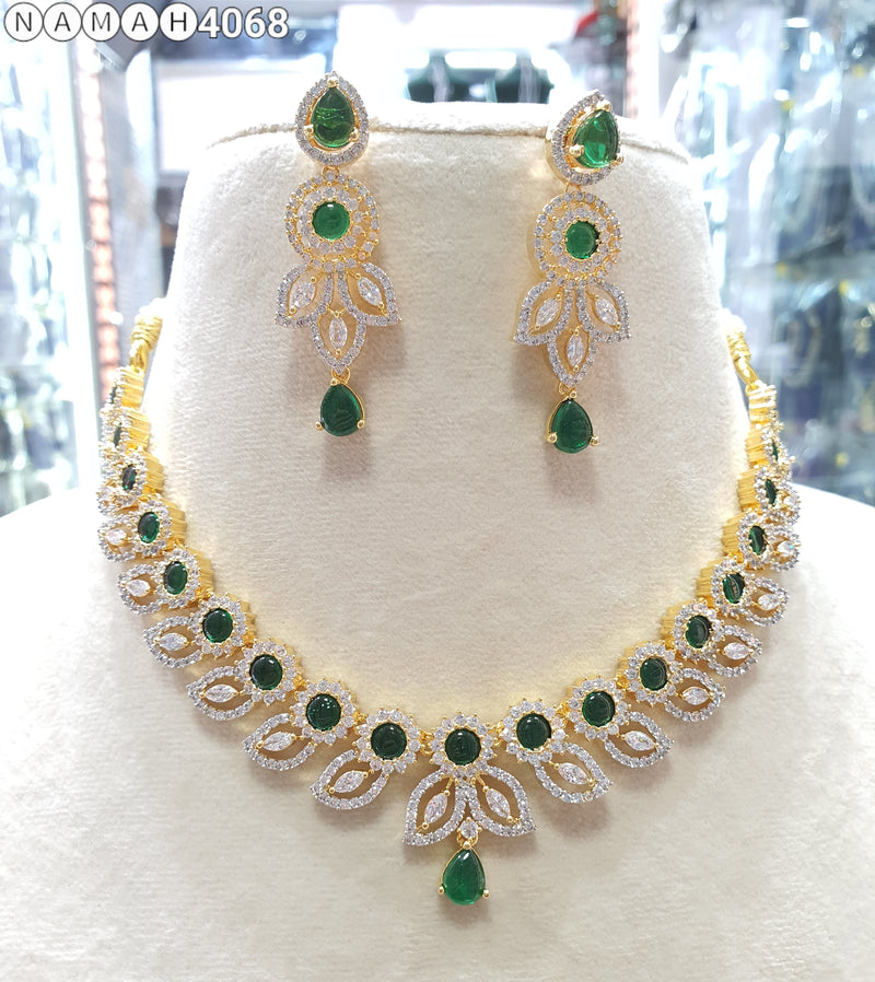 Beautiful American Diamond Jewellery Antique Set with Earrings