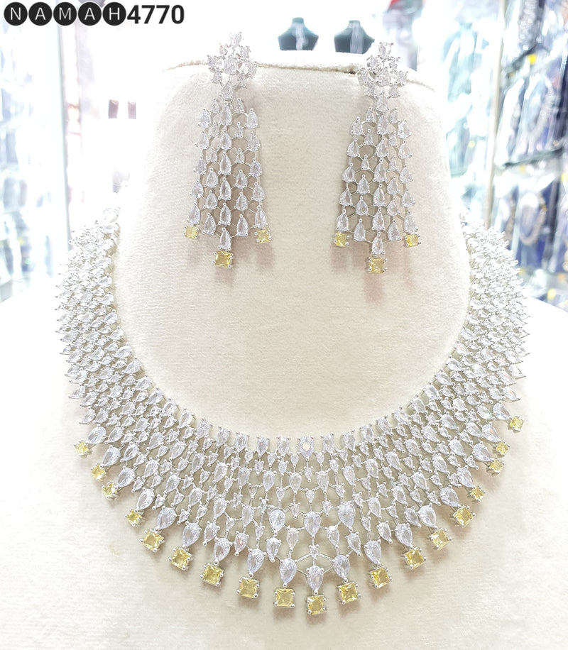 Beautiful American Diamond Jewellery Antique Set with Earrings