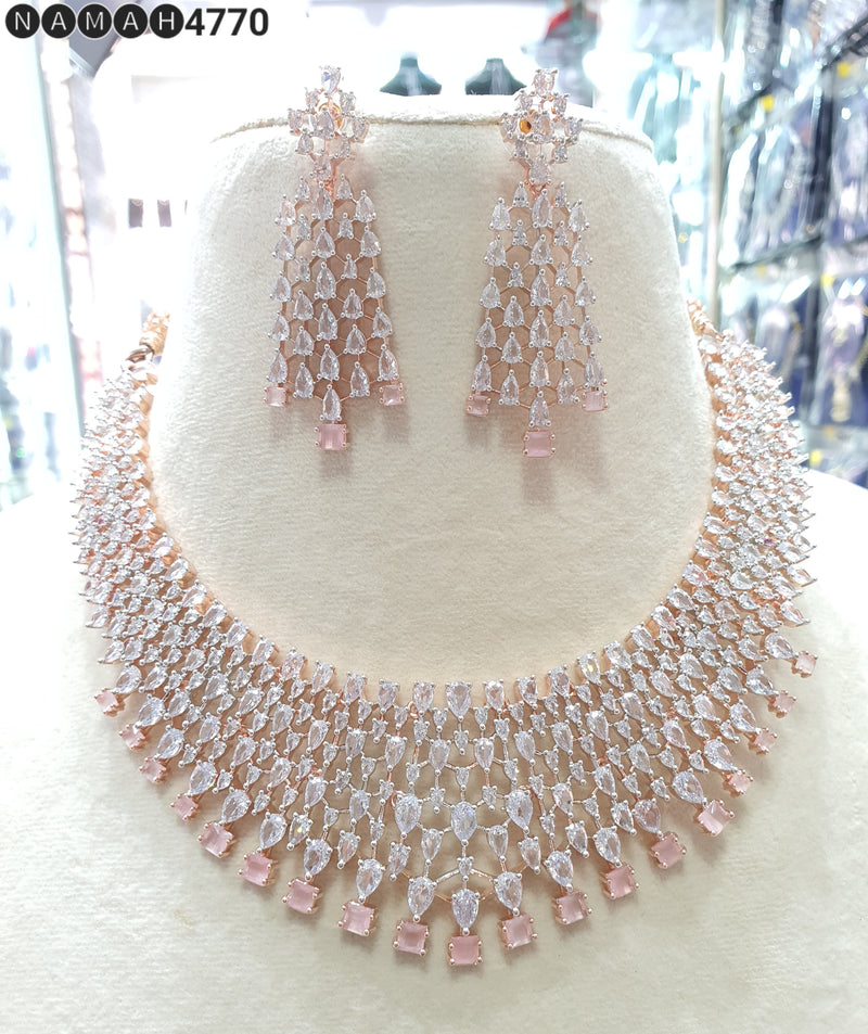 Beautiful American Diamond Jewellery Antique Set with Earrings