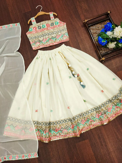 Beautiful Designer Pure Georgette Kids &amp; Adult Lehenga Choli