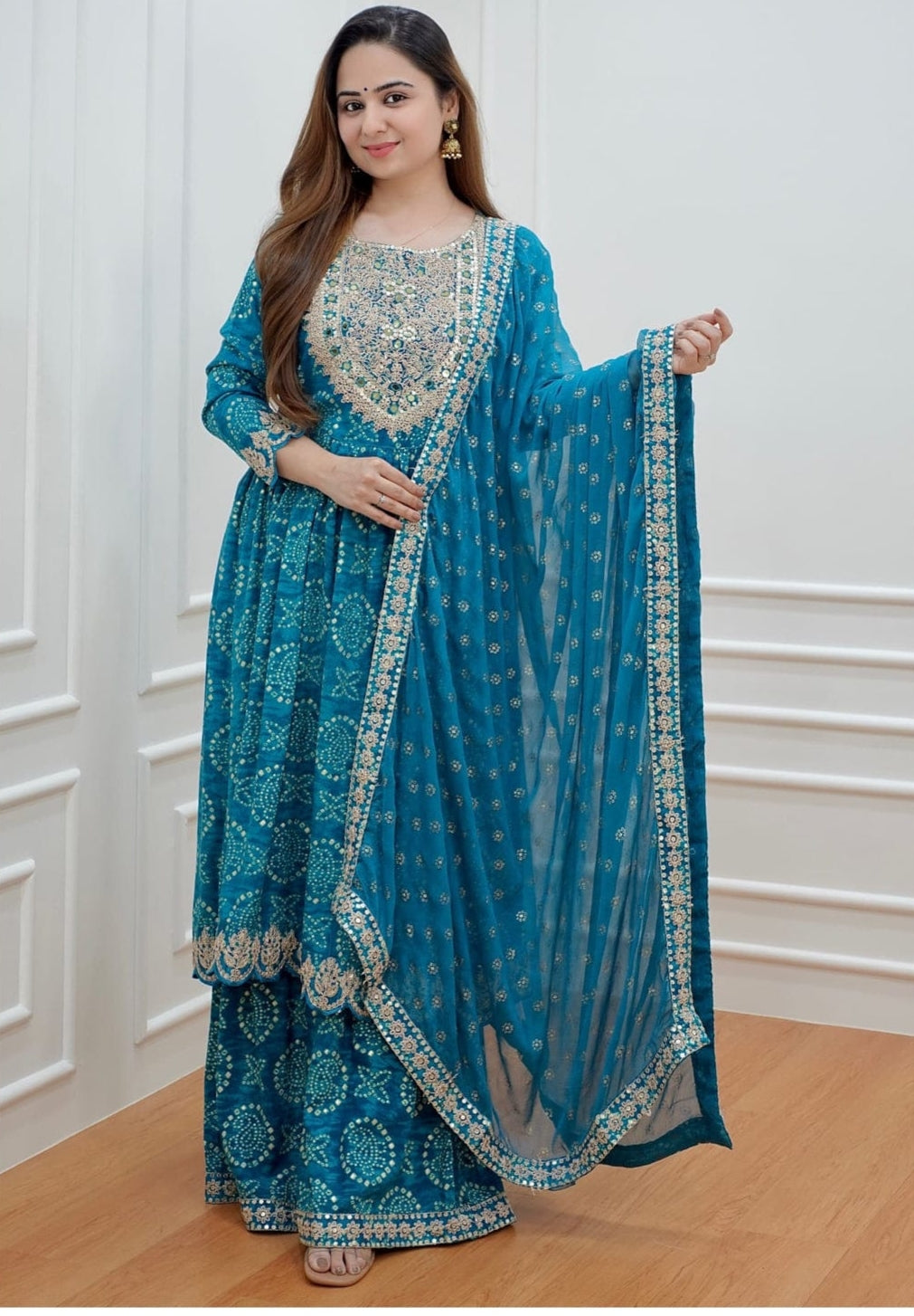 Beautiful Designer Anarkali Sharara Suit