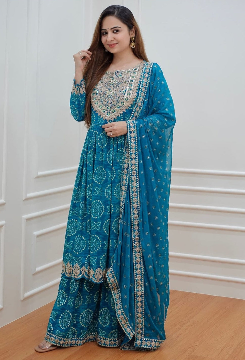 Beautiful Designer Anarkali Sharara Suit