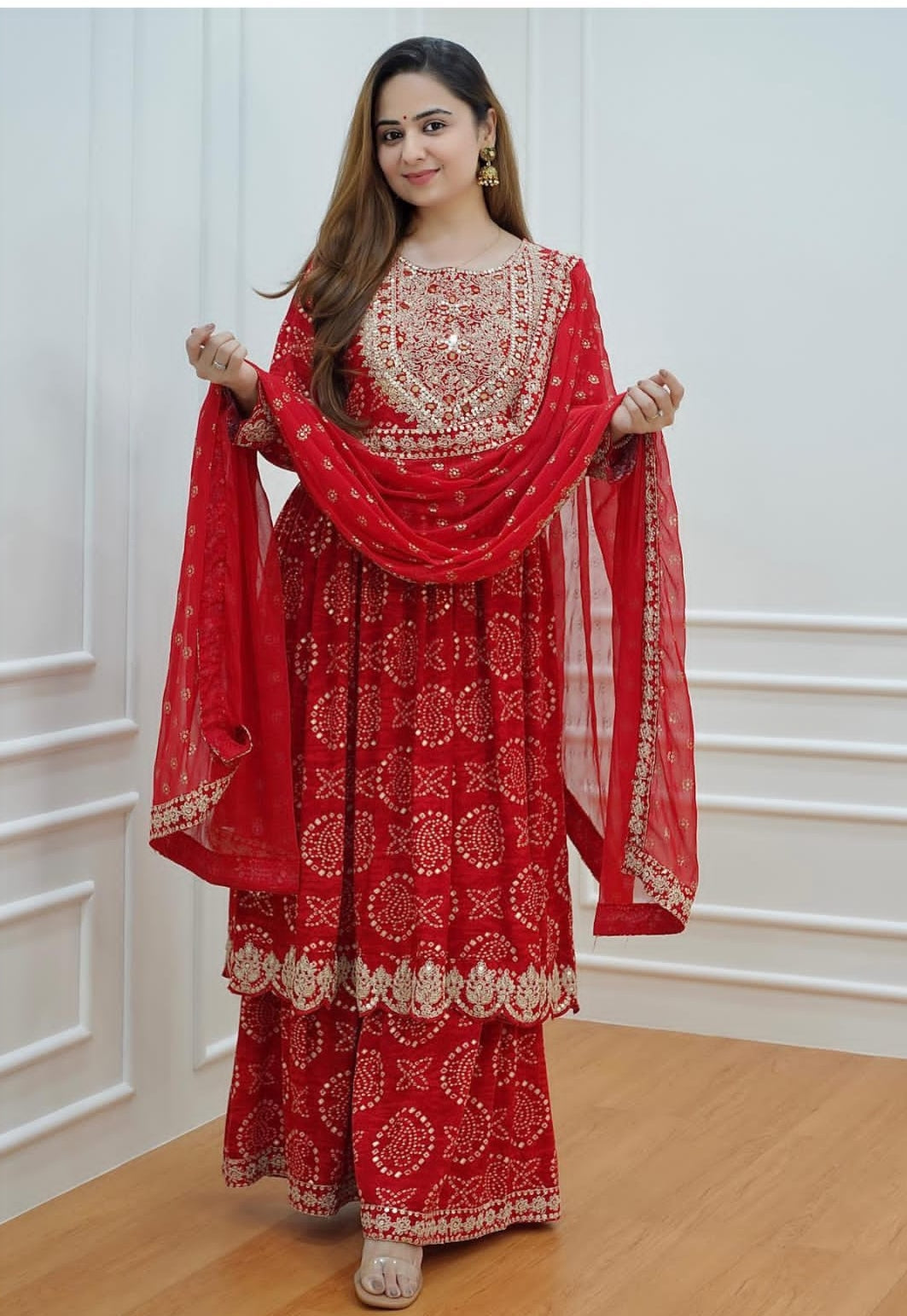 Beautiful Designer Anarkali Sharara Suit