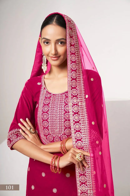 Beautiful Designer Velvet Suit Sabhyata Vol – 1