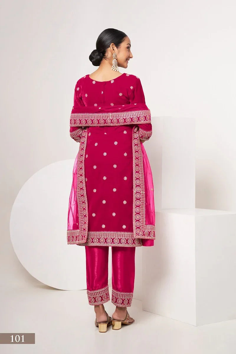Beautiful Designer Velvet Suit Sabhyata Vol – 1
