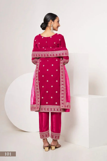 Beautiful Designer Velvet Suit Sabhyata Vol – 1