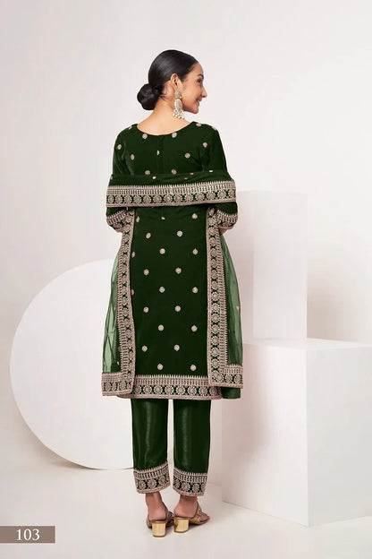 Beautiful Designer Velvet Suit Sabhyata Vol – 1