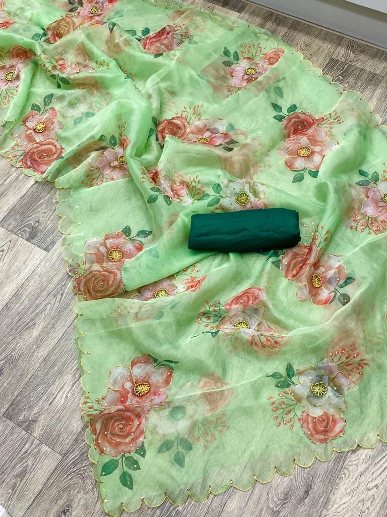 Beautiful Designer Soft Organza Saree