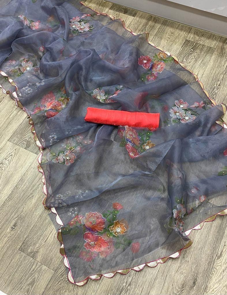 Beautiful Designer Soft Organza Saree