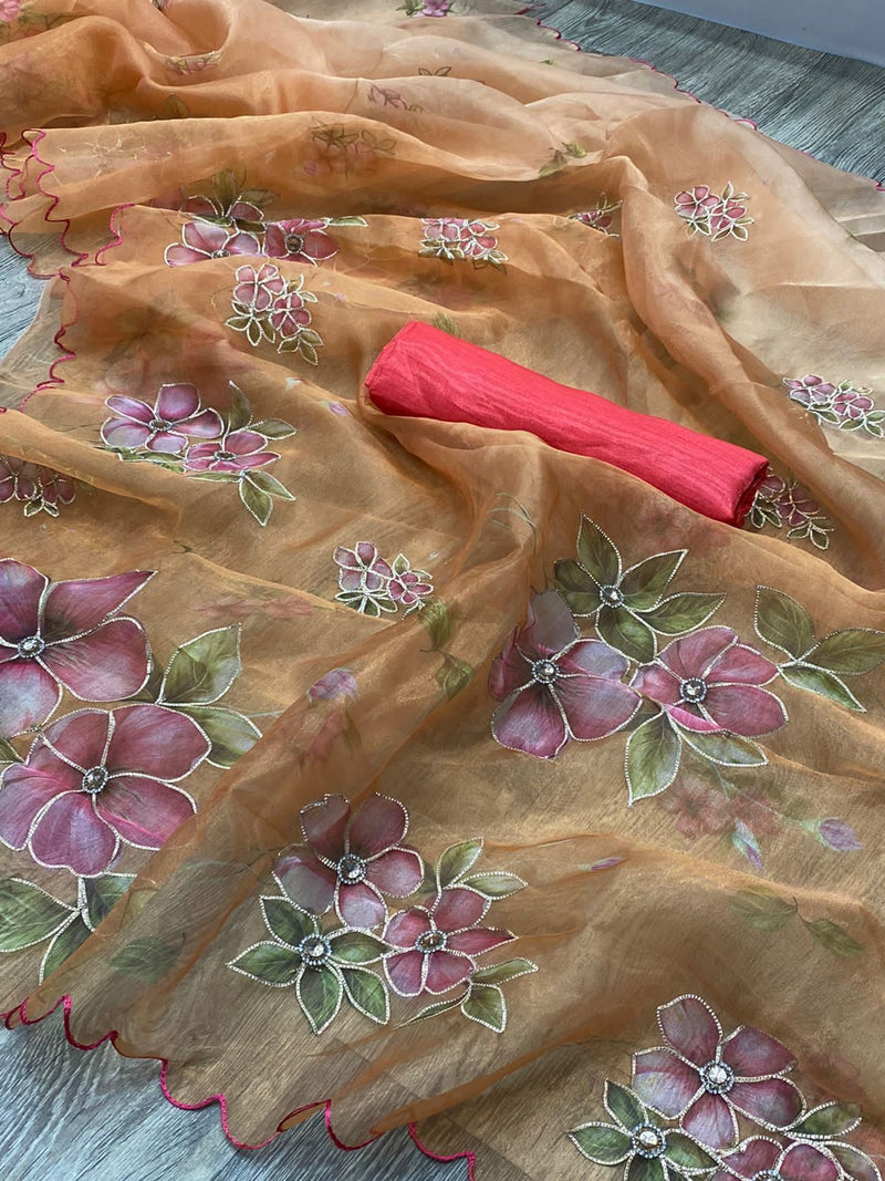 Beautiful Designer Soft Organza Saree