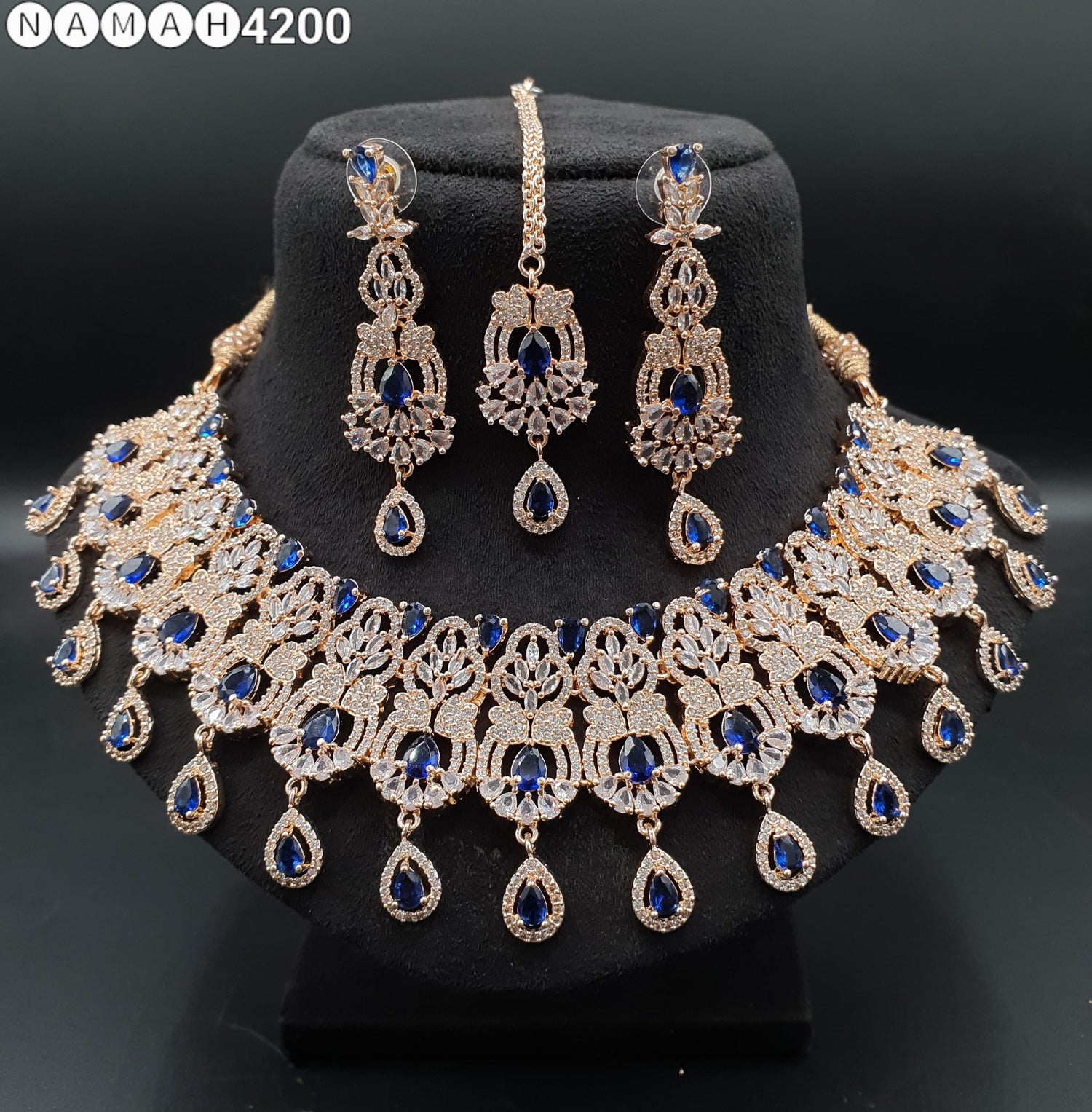 Beautiful American Diamond Padmavat Jewellery Antique Necklace Set with Earrings