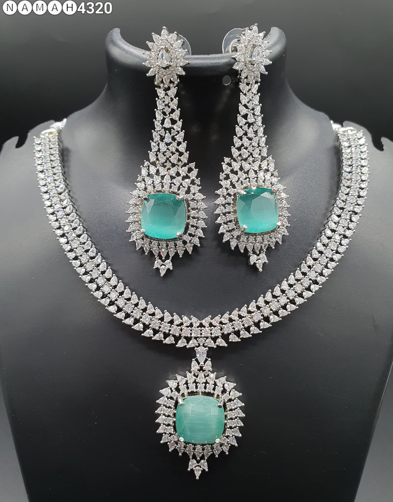 Beautiful American Diamond Padmavat Jewellery Antique Necklace Set with Earrings