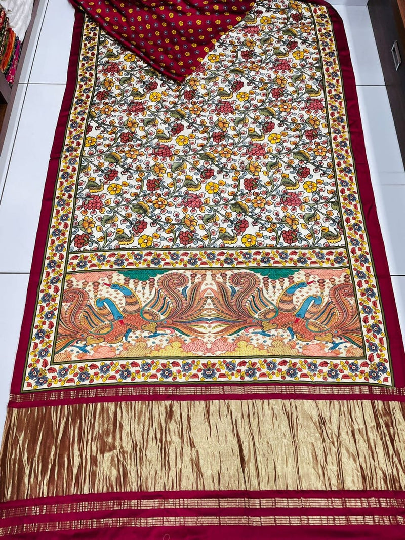 Beautiful Designer Bandhej
Gajji Silk Ajrakh Lagdi Pallu Sarees