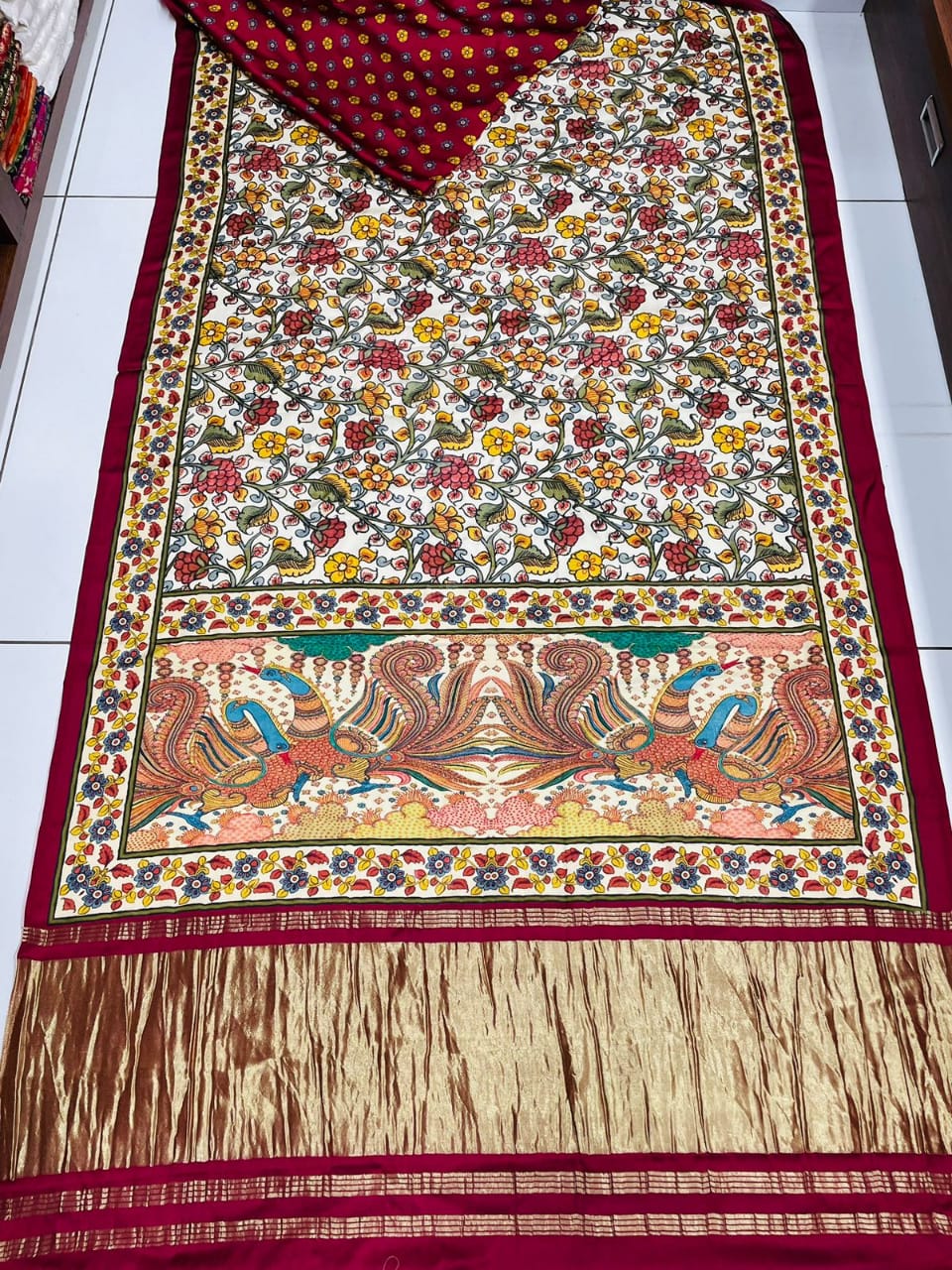 Beautiful Designer Bandhej
Gajji Silk Ajrakh Lagdi Pallu Sarees