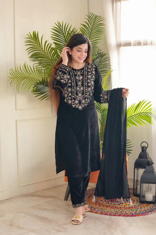 Beautiful Designer Shanya Pure High Quality Velvet Suit Set