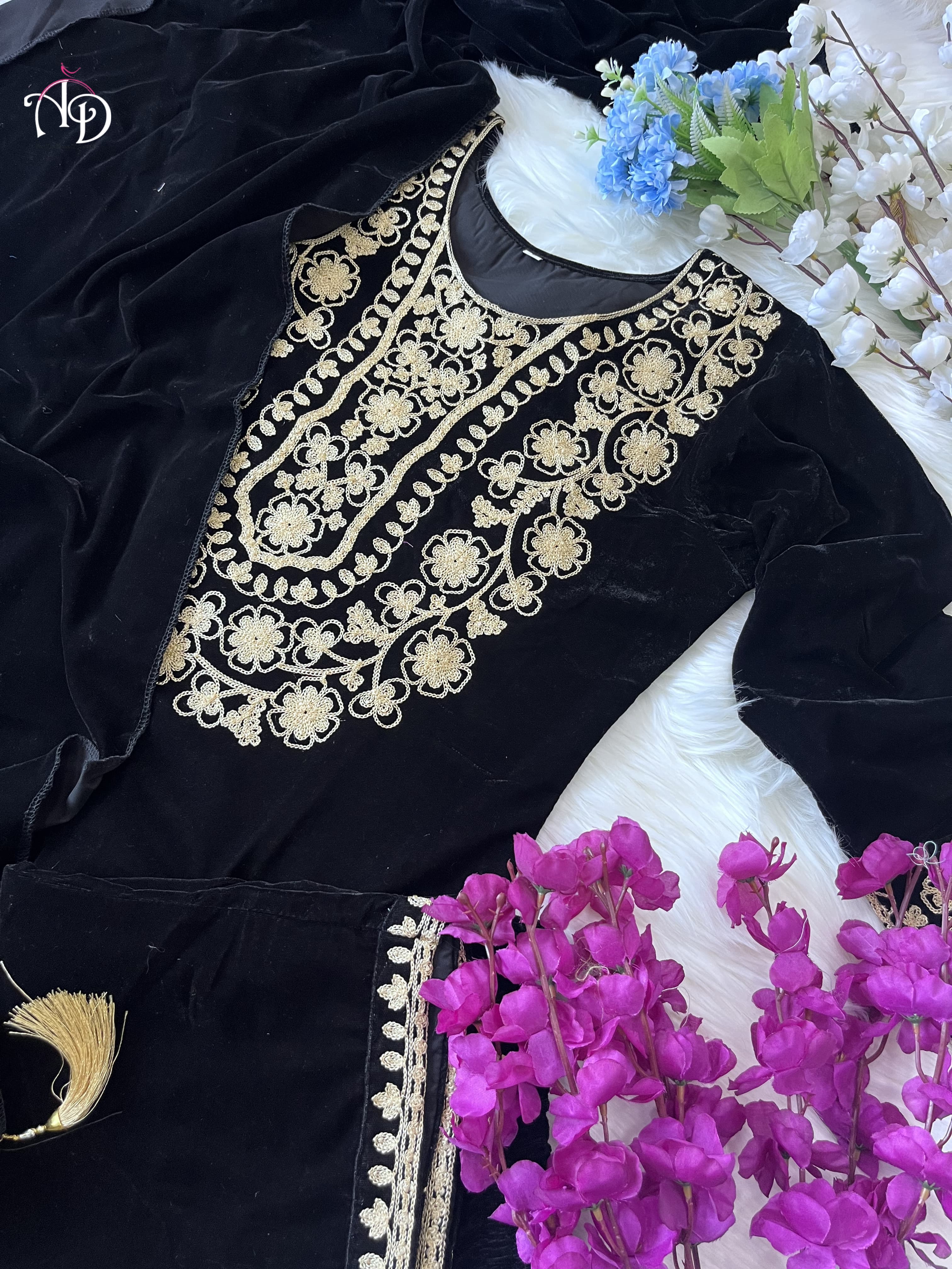 Beautiful Designer Shanya Pure High Quality Velvet Suit Set