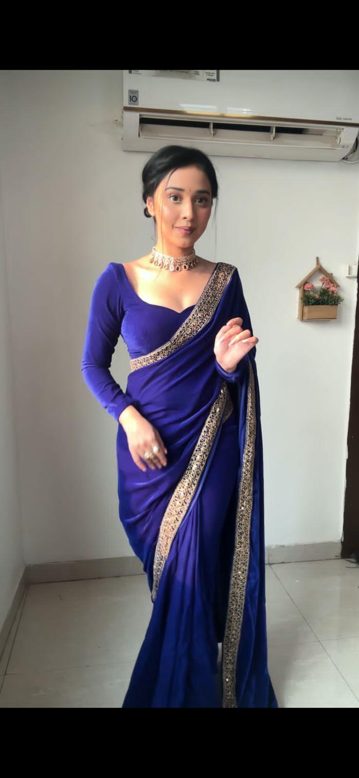 Beautiful Designer Wedding Special Velevt Rich Ready To Wear Saree