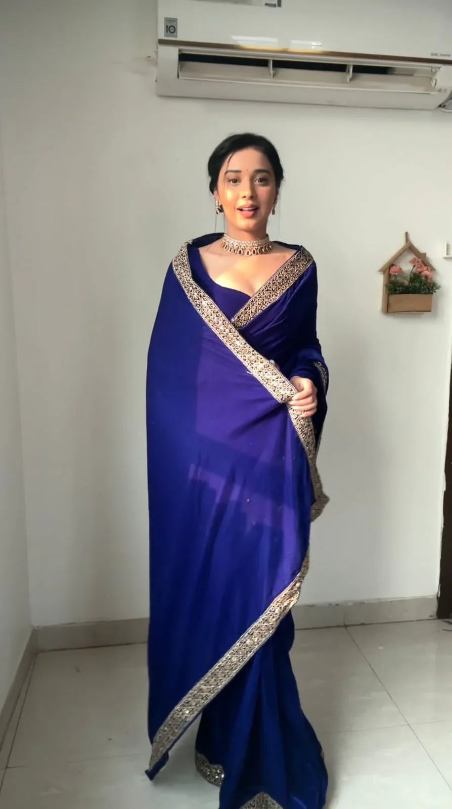 Beautiful Designer Wedding Special Velevt Rich Ready To Wear Saree