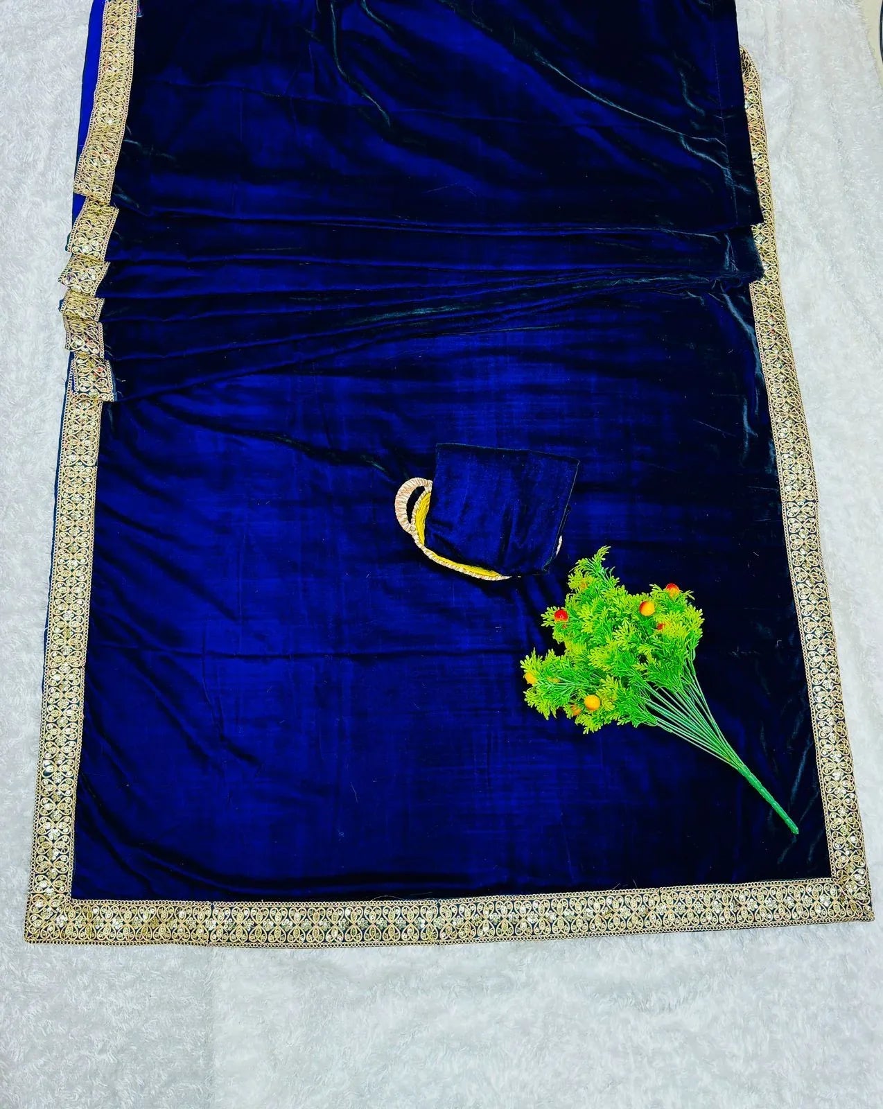 Beautiful Designer Wedding Special Velevt Rich Ready To Wear Saree