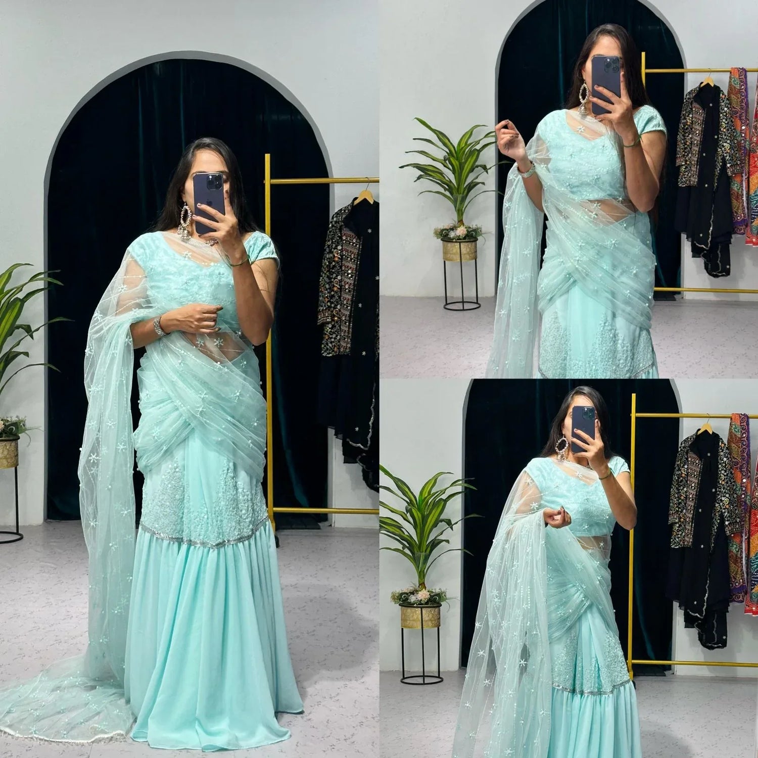 Beautiful Designer Faux Georgette Lehenga Saree