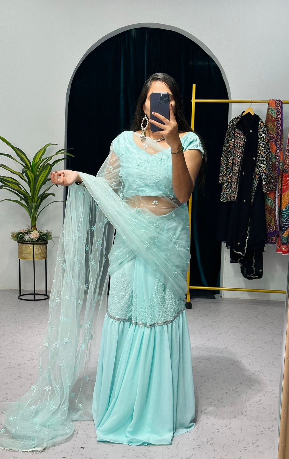 Beautiful Designer Faux Georgette Lehenga Saree