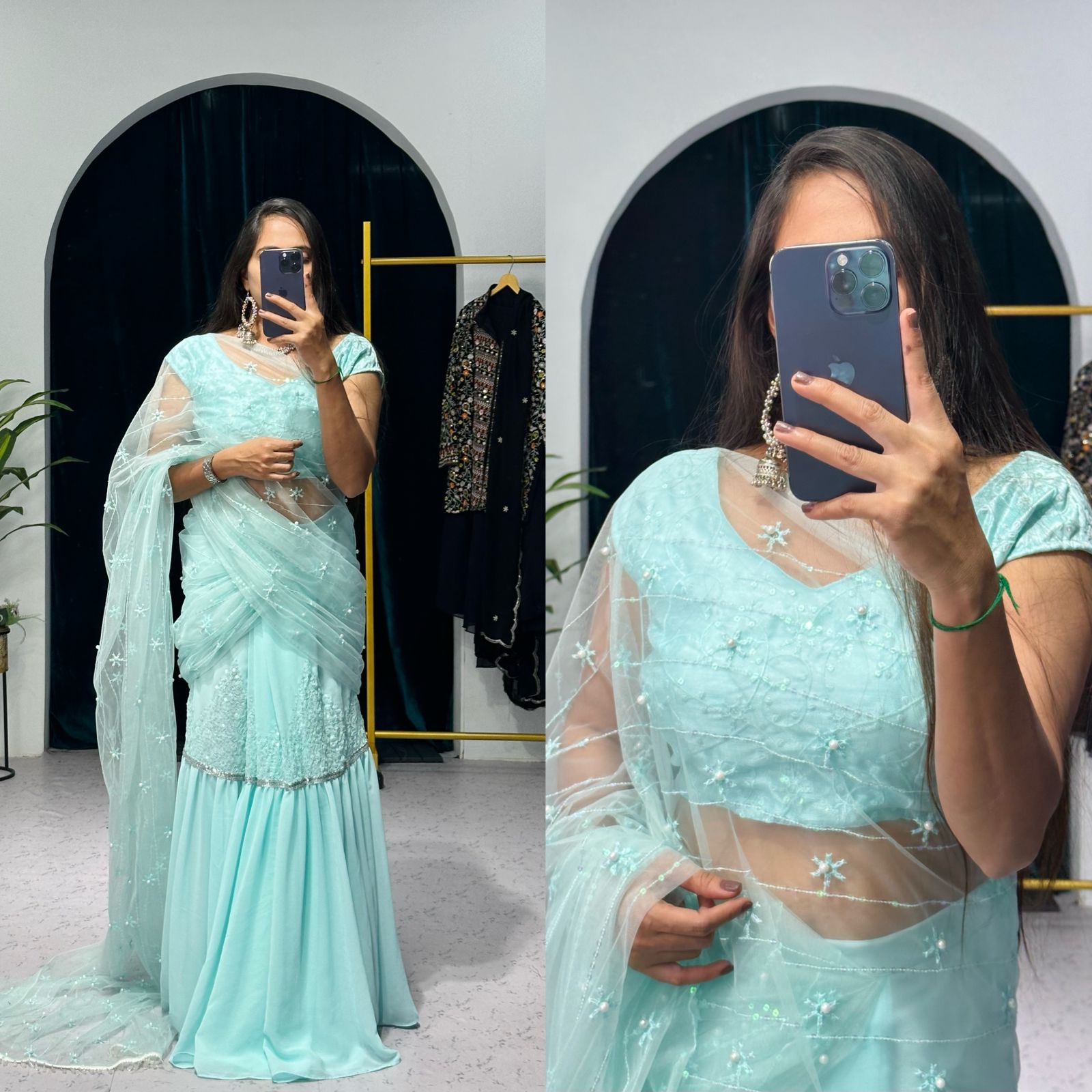 Beautiful Designer Faux Georgette Lehenga Saree