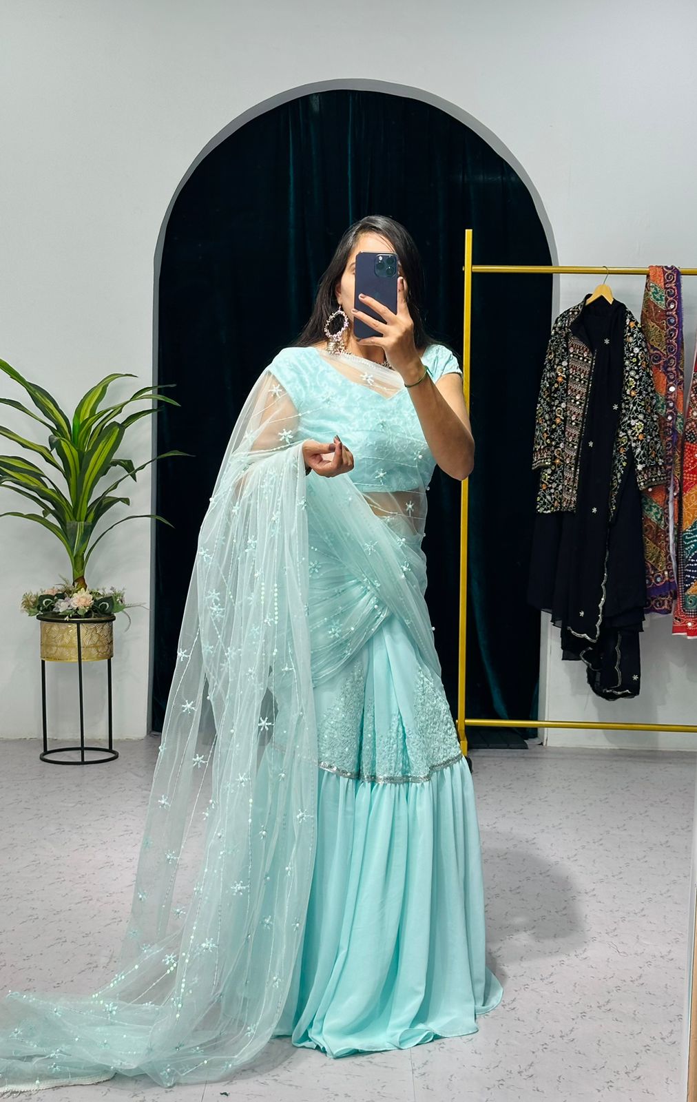 Beautiful Designer Faux Georgette Lehenga Saree