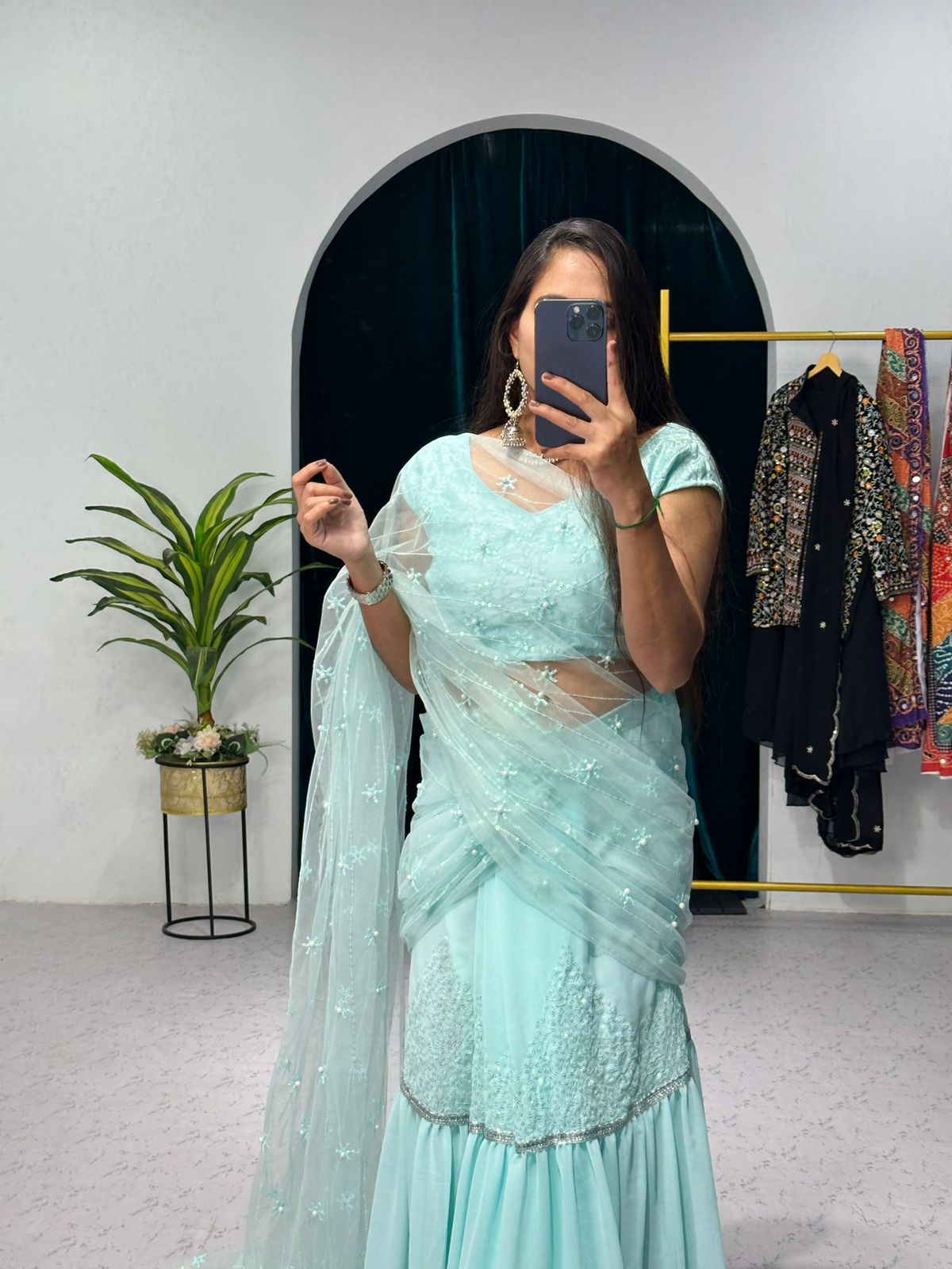 Beautiful Designer Faux Georgette Lehenga Saree