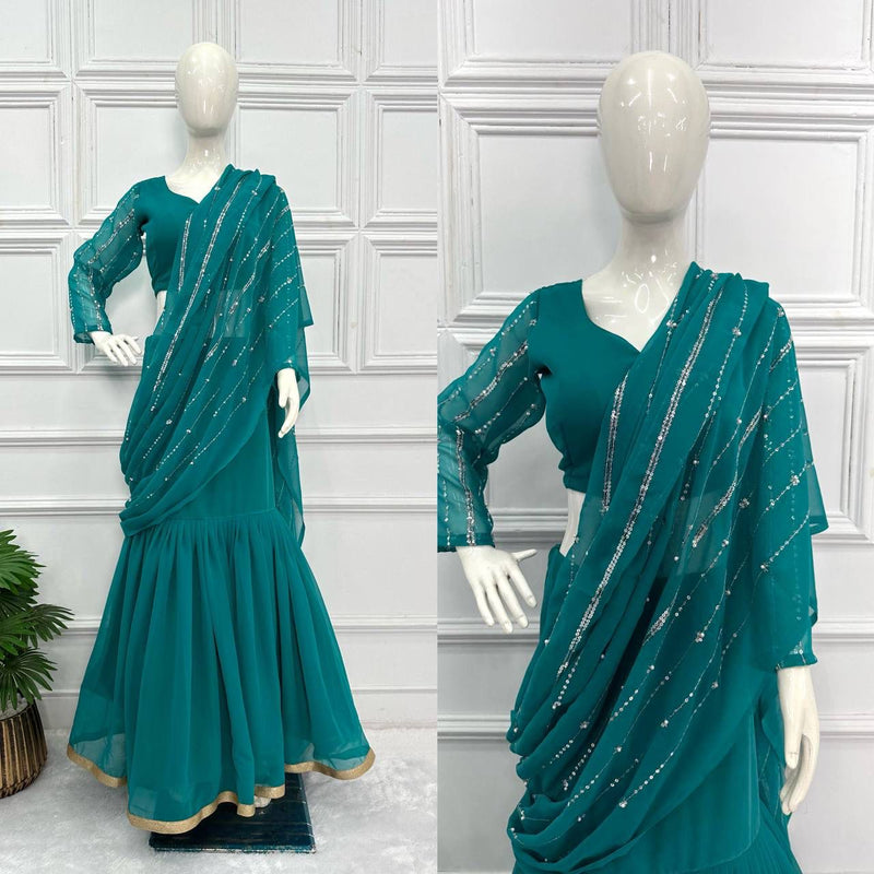 Beautiful Designer Faux Georgette Lehenga Saree