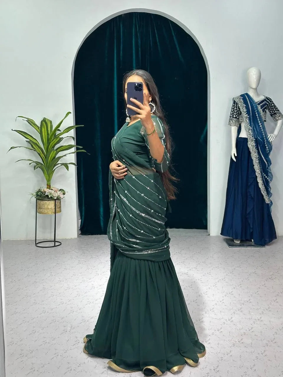 Beautiful Designer Faux Georgette Lehenga Saree