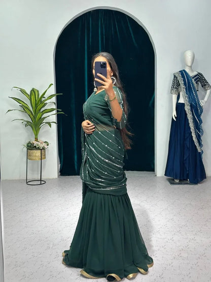 Beautiful Designer Faux Georgette Lehenga Saree