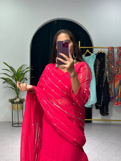 Beautiful Designer Faux Georgette Lehenga Saree
