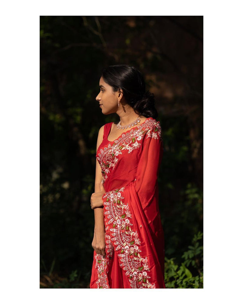 Beautiful Designer Soft Georgette Sequenc Saree