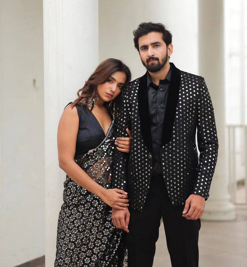 Beautiful Designer Soft Georgette Sequenc Saree