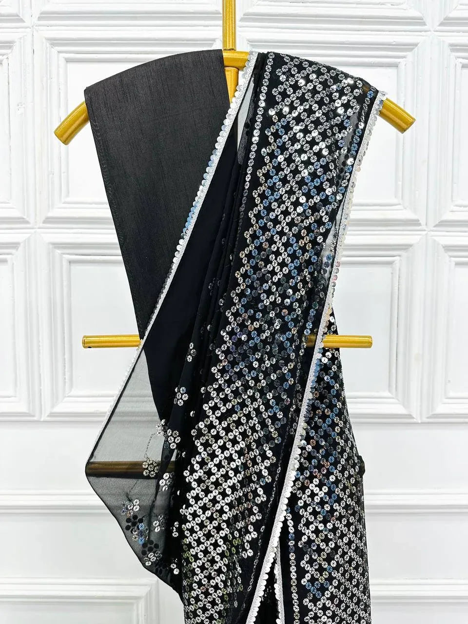 Beautiful Designer Soft Georgette Sequenc Saree