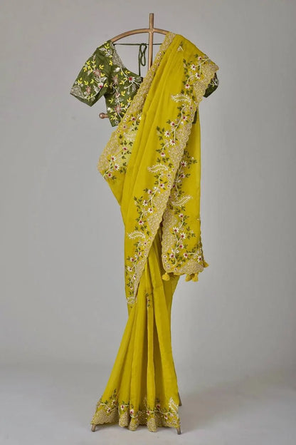 Beautiful Designer Soft Cotton Thread Sequenc Saree