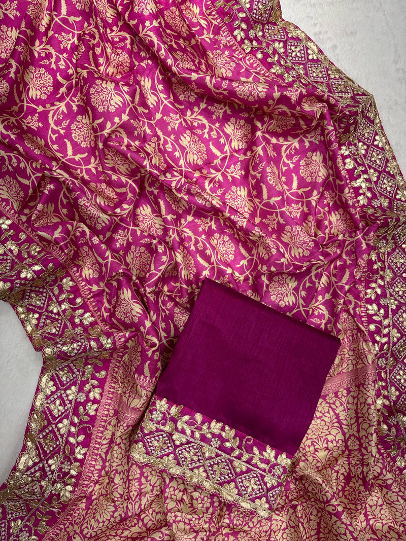 Beautiful Designer Bandhani Print With Sequins Gota Patti Saree