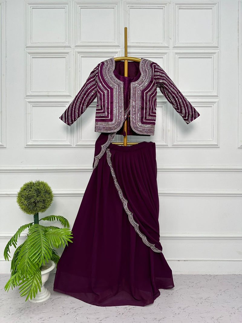 Special Designer Lehenga Saree With Koti & Blouse