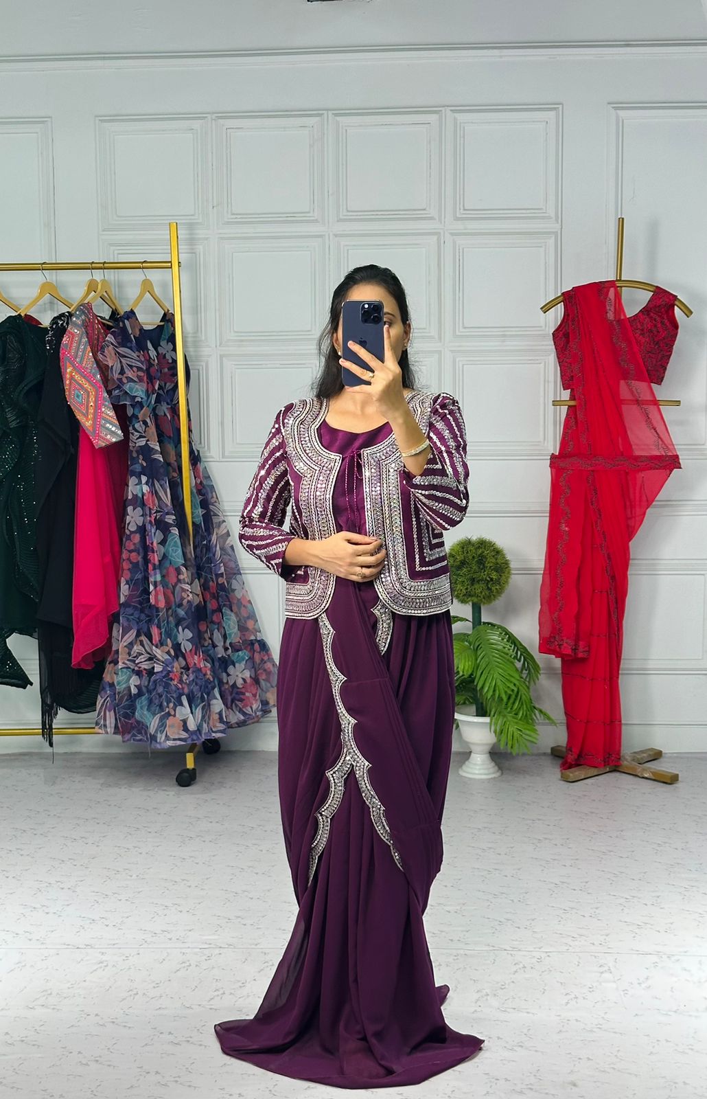 Special Designer Lehenga Saree With Koti & Blouse