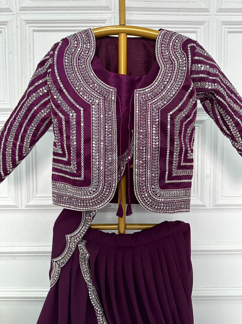 Special Designer Lehenga Saree With Koti & Blouse