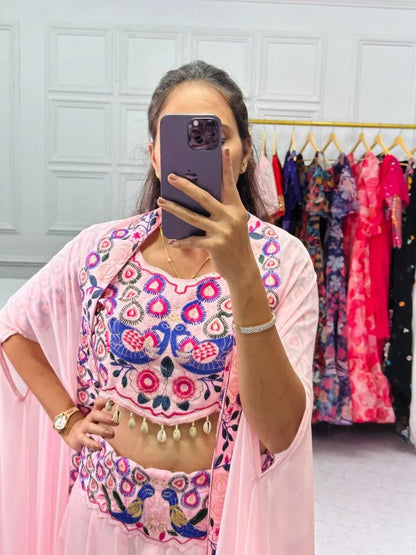 Special Designer Sarara Shrug With Koti &amp; Blouse
