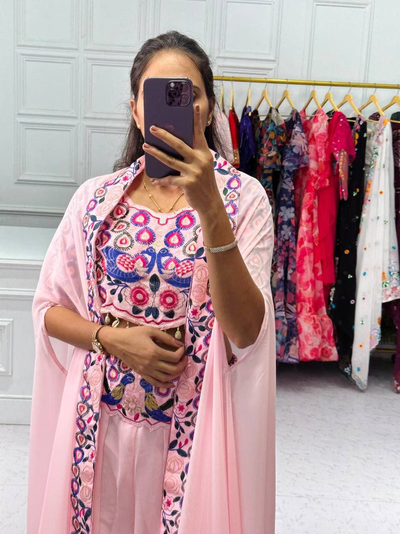 Special Designer Sarara Shrug With Koti & Blouse