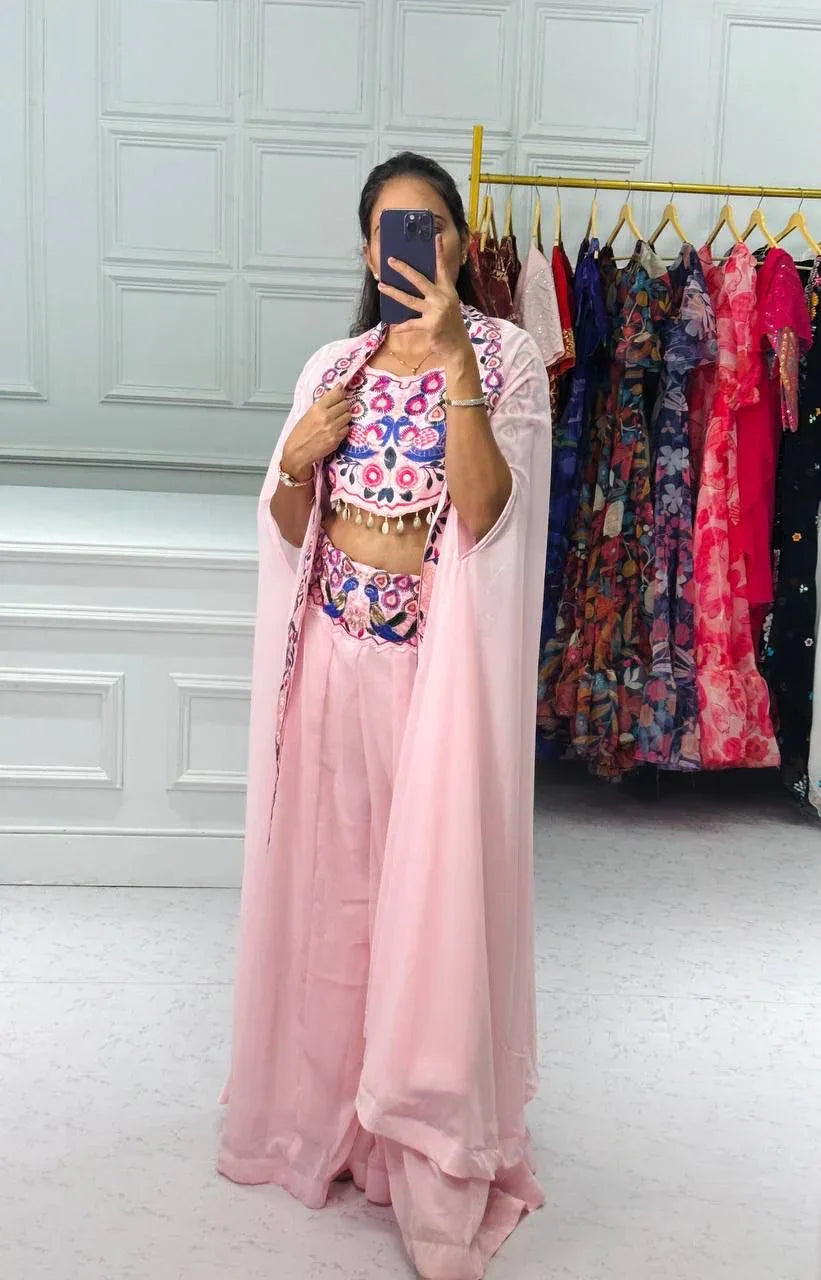 Special Designer Sarara Shrug With Koti &amp; Blouse