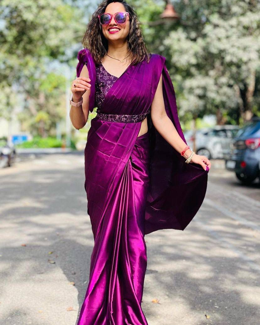 Bollywood Trending Satin With Coding & Sequins Blouse