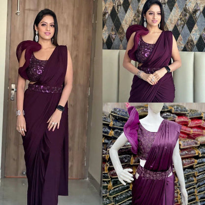 Bollywood Trending Satin With Coding &amp; Sequins Blouse