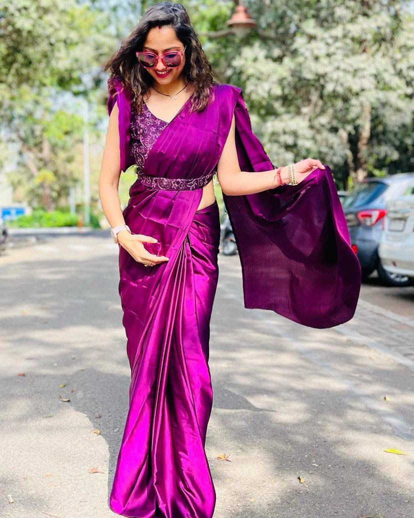 Bollywood Trending Satin With Coding & Sequins Blouse