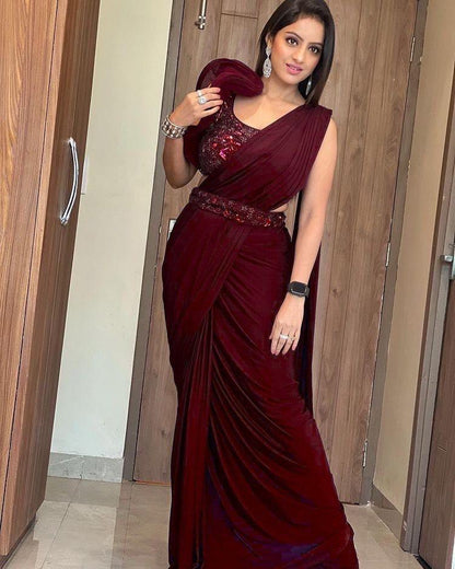 Bollywood Trending Satin With Coding &amp; Sequins Blouse